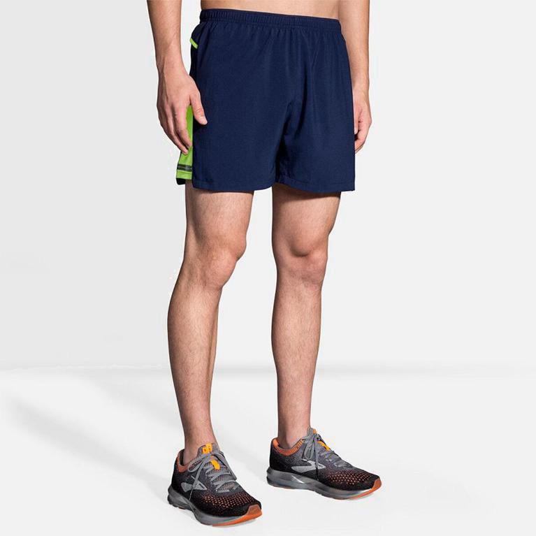 Brooks Sherpa 5 NZ - Men's Running Shorts - Blue (15942-EHAM)